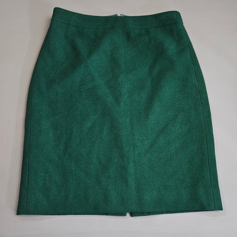 J. Crew Womens Green Wool Blend Pencil Skirt Size 0 Style 46575